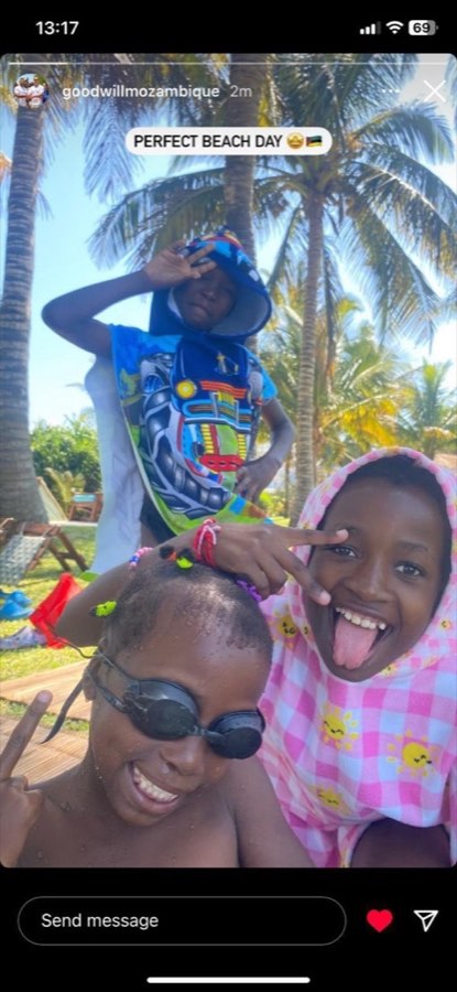 A girl smiling on an outing in Vilankulo